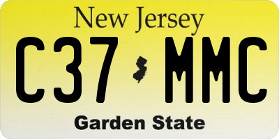 NJ license plate C37MMC