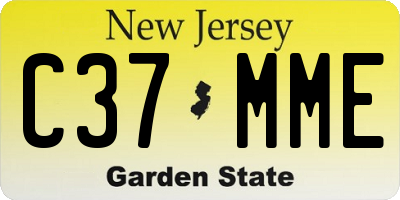 NJ license plate C37MME