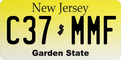 NJ license plate C37MMF