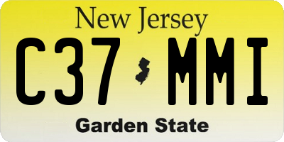 NJ license plate C37MMI