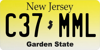 NJ license plate C37MML