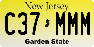 NJ license plate C37MMM