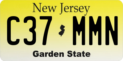 NJ license plate C37MMN