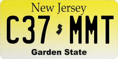 NJ license plate C37MMT