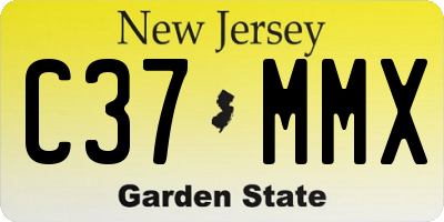 NJ license plate C37MMX