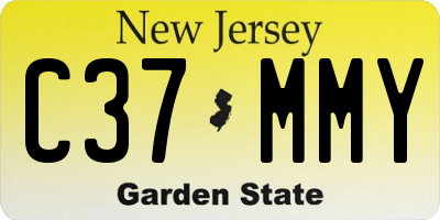 NJ license plate C37MMY