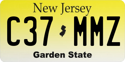 NJ license plate C37MMZ