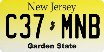 NJ license plate C37MNB