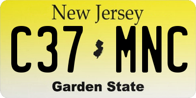 NJ license plate C37MNC