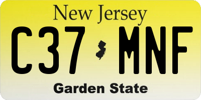 NJ license plate C37MNF