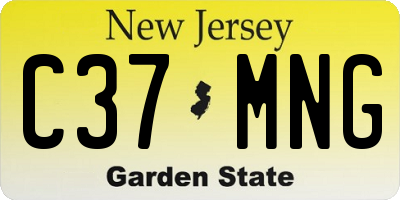 NJ license plate C37MNG