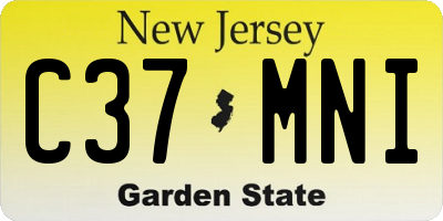 NJ license plate C37MNI