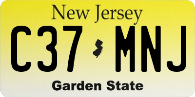 NJ license plate C37MNJ