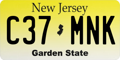 NJ license plate C37MNK