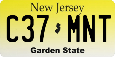 NJ license plate C37MNT