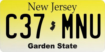 NJ license plate C37MNU