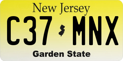 NJ license plate C37MNX