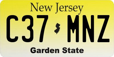NJ license plate C37MNZ