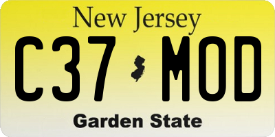 NJ license plate C37MOD