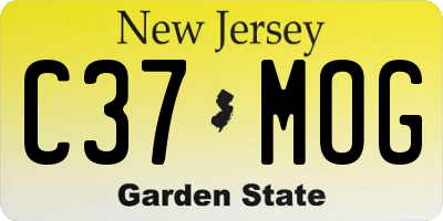 NJ license plate C37MOG