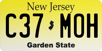 NJ license plate C37MOH