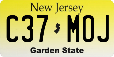 NJ license plate C37MOJ