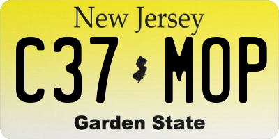 NJ license plate C37MOP
