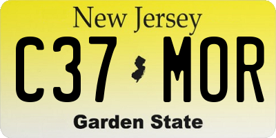 NJ license plate C37MOR