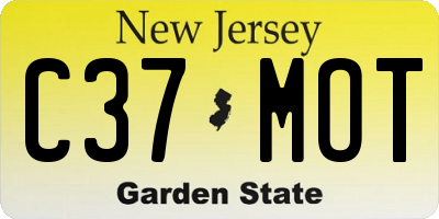 NJ license plate C37MOT