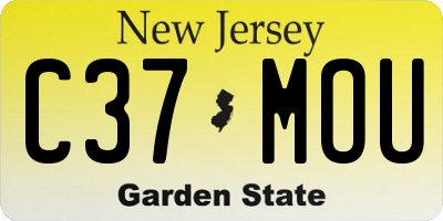 NJ license plate C37MOU