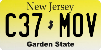 NJ license plate C37MOV