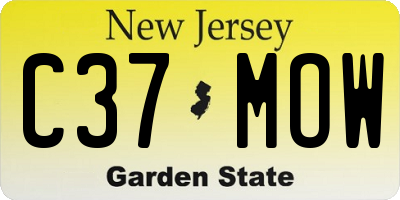 NJ license plate C37MOW