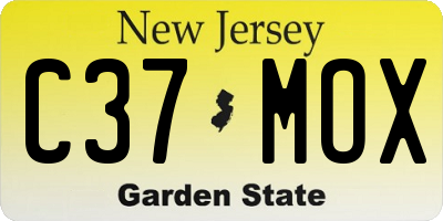 NJ license plate C37MOX