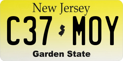 NJ license plate C37MOY