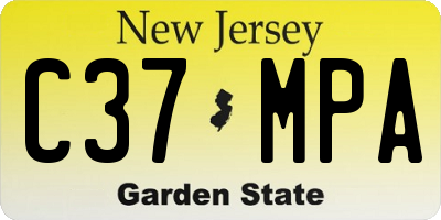 NJ license plate C37MPA