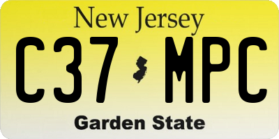 NJ license plate C37MPC