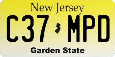 NJ license plate C37MPD