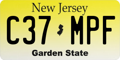 NJ license plate C37MPF