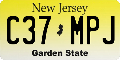 NJ license plate C37MPJ