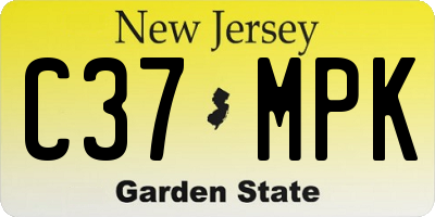 NJ license plate C37MPK
