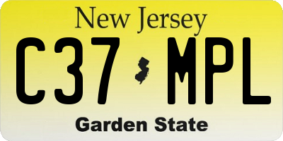 NJ license plate C37MPL