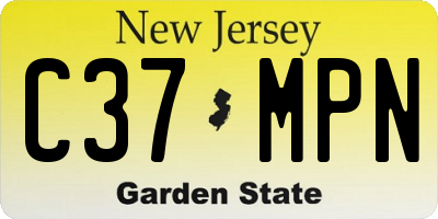 NJ license plate C37MPN