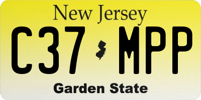 NJ license plate C37MPP