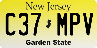 NJ license plate C37MPV