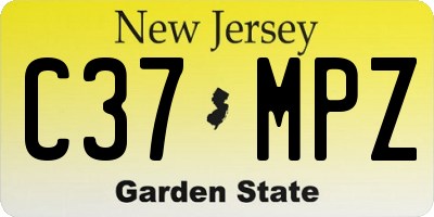 NJ license plate C37MPZ