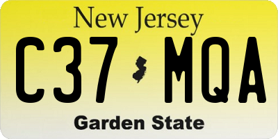 NJ license plate C37MQA