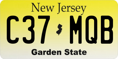 NJ license plate C37MQB