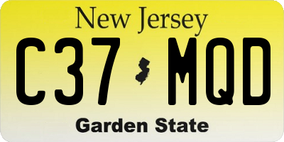 NJ license plate C37MQD