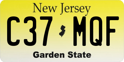 NJ license plate C37MQF