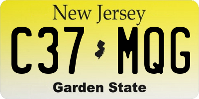 NJ license plate C37MQG